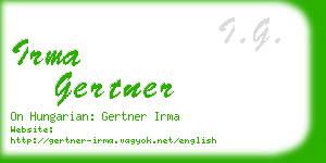 irma gertner business card